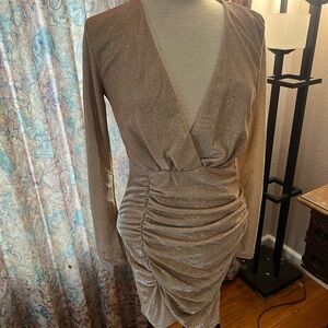 Glamorous Gold Long Sleeve Dress